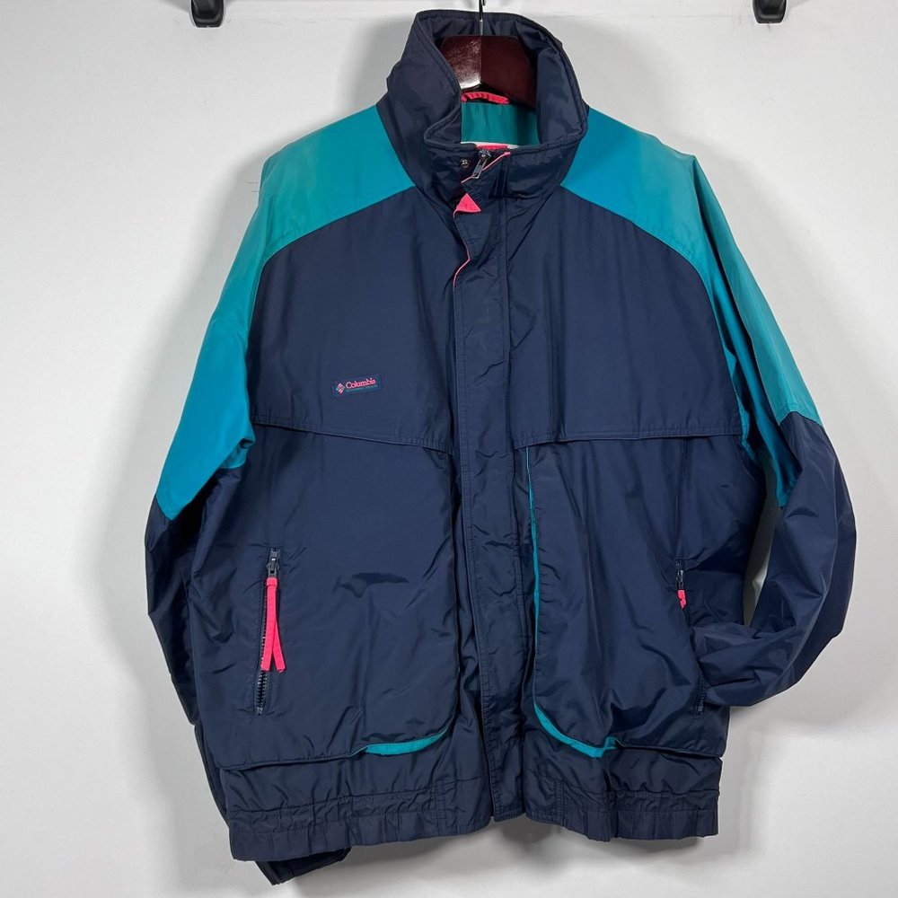 Columbia Powder‎ Keg VTG 90's Ski Snowboard Jacket Men XL Shell ONLY Retro Teal